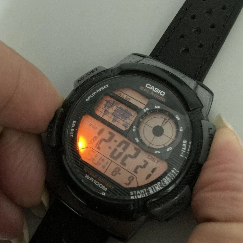 Casio 3198 AE-1000W Mens Watch 44mm Digital Black World Time Sport New Battery